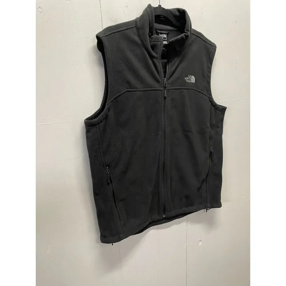 North Face Men's Fleece Vest Size XL Black color Embroidered Logo on Chest
